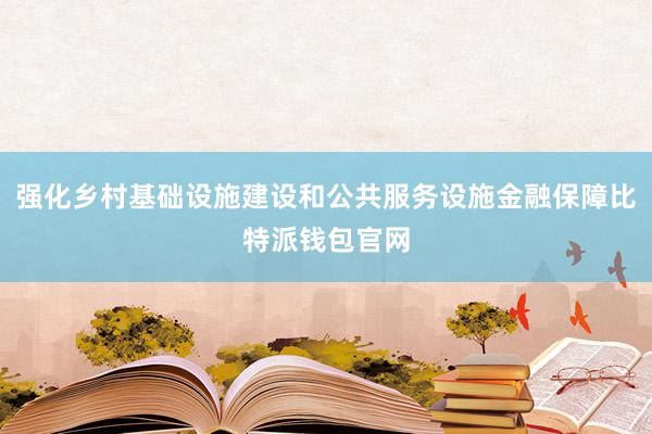 强化乡村基础设施建设和公共服务设施金融保障比特派钱包官网