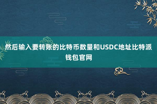 然后输入要转账的比特币数量和USDC地址比特派钱包官网