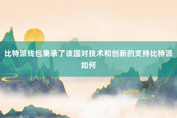 比特派钱包秉承了该国对技术和创新的支持比特派如何