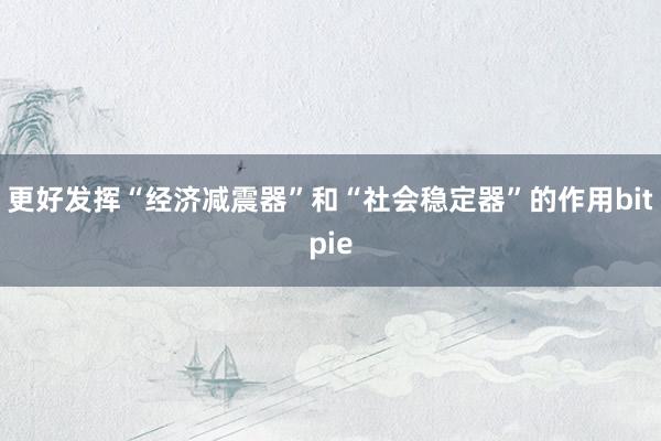 更好发挥“经济减震器”和“社会稳定器”的作用bitpie